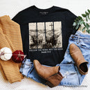Follow the Word Not the Herd Highland Cow T-Shirt, Isaiah 8:11-13 Bible Verse Christian Tee