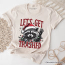 Let's Get Trashed Christmas Raccoon T‑Shirt, Funny Tee for Feral Women