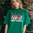 Merry Woofmas Dog Mama T‑Shirt, Dogs With Santa Hats Christmas Tee