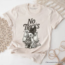 No Tricks Just Treats Dog T-Shirt, Funny Halloween Puppy Tee with Spooky Vibes