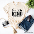 Sarcastic Be Kind T-Shirt, Retro White and Natural Tee for Bold Women with Bite