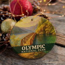 Scenic Olympic National Park Ornament, Washington Lake Bridge Landscape Christmas Gift and Nature Travel Souvenir