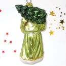 Spirit of the Forest Father Santa Victorian Glass Christmas Ornament