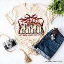 T-Ball Mama Coquette Red Bow T-Shirt, Retro White and Natural Tee for Proud Sports Moms