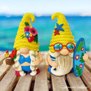 Tropical Beach Gnome Duo Figurine Set, Cute 6" Summer Decoration Garden Statue