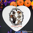 Vintage & Artistic Skeleton Wedding Custom Ornament, First Halloween Married Custom Gift