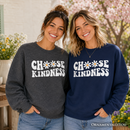 Choose Kindness Daisies Sweatshirt, Retro Groovy Positive Quote Sweater