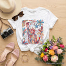 Kids Patriotic Statue of Liberty and Fireworks T-Shirt, Festive 4th of July Youth Tee