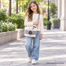 Camera Diaz Plush Crossbody Bag, Cute 9.5" Camera-Shaped Purse for Kids