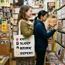 Eat Sleep Anime Repeat Tote Bag, Funny Gift Shopper For Anime Lover