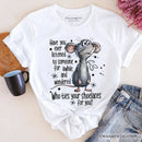 Funny Mouse Sarcastic T-Shirt, Who Ties Your Shoelaces Humor Quote Tee