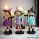 Mystical Victorian Witch Sisters Set of Three Figurines, Enchanted 6" Statues for a Bewitching Halloween Tabletop Display