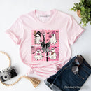 Pink Halloween Ghost T-Shirt, Coquette Spooky Season Tee for Girly Aesthetic