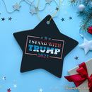 Quote I Stand with Trump Christmas Ornament, Gift for Republican Supporter