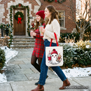 Cute Ghost Christmas Tote Bag, Adorable Gingerbread and Cocoa Holiday Gift Shopper
