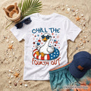 Kids Chill The Fourth Out Goose T-Shirt, Funny Youth Patriotic 4th of July Tee