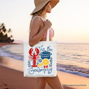 Crawfish Boil Season Summer Tote Bag, Seafood Funny Retro Gift Shopper