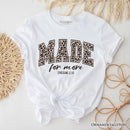 Made For More Christian T-Shirt, Ephesians 2:10 Leopard Faith Bible Verse Easter Tee