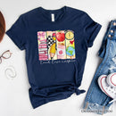 Teach Love Inspire T-Shirt, Retro Brushstroke White, Natural, and Navy Tee for Passionate Teachers