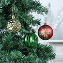 Uniquely Patterned Christmas Bauble Set, 35 Ornaments with Red, Green, and Gold