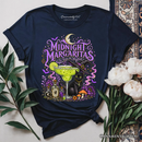 Midnight Margaritas Black Cat Halloween T-Shirt, Witchy Cocktail Tee for Spooky Season