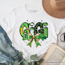 Coquette Gigi Bow St Patrick’s Day T-Shirt, Green Lucky Shamrock Clover Tee