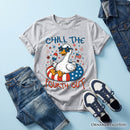 Kids Chill The Fourth Out Goose T-Shirt, Funny Youth Patriotic 4th of July Tee