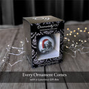 Killer Clown Spooky Christmas Portrait Glass Ornament, Black Horror Halloween Tree Decoration