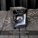 Krampus Christmas Spooky Portrait Glass Ornament, Black Horror Halloween Tree Decoration
