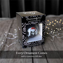 Scarface Christmas Spooky Portrait Glass Ornament, Black Horror Halloween Tree Decoration