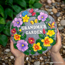 Grandma’s Garden Floral Stepping Stone, 9.5" Decorative Outdoor Decoration