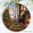 Christmas has Sure Evolved Witty Charles Darwin Ornament, Science and Biology Student and Teacher Gift