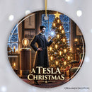 Nikola Tesla Christmas Ornament, Scientific Gift for Science Nerd or Teacher