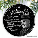Clarence the Angel Dear George Quote Christmas Tree Ornament, Wonderful Life Gift