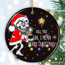 Hilarious Skeleton Bomber Christmas Ornament, Bomb for a Present Funny Comedy Gift