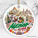 Colorful Traditional Mexico City Christmas Ornament, Cultural Mexican Christmas Gift and Travel Souvenir