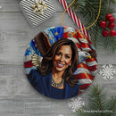 Kamala Harris with American Eagle Ceramic Ornament, Distinguished Symbol of National Spirit Keepsake