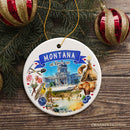Artistic Montana State Themes and Landmarks Christmas Ornament