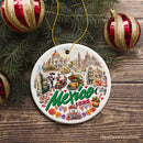 Colorful Traditional Mexico City Christmas Ornament, Cultural Mexican Christmas Gift and Travel Souvenir
