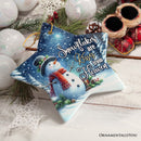 Snowflakes are Kisses from Heaven Ornament, Snowman in Serenity Christmas Memorial Gift