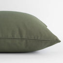 Leme Olive Green Cotton Pillow Cover