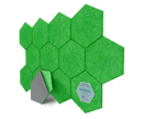 Hexagon Polyester Acoustic Panels - 12 Pack | Eco-Friendly Sound Absorption | Easy Peel & Stick Installation