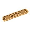 Brass Door Sign "Men" 5-1/2 in. Vintage Door Plaque