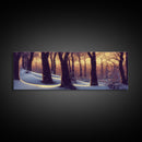 Snowcapped Forest Winter Scene, Ready To Hang Framed Canvas Print, Beautiful Panoramic Wall Decor Art
