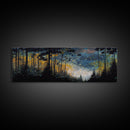 Wondrous Pine Tree Forest Wall Art, Framed Canvas Print, Original Oil Painting Canvas Print, Framed Wall Decor, Wood Frame Art