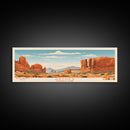 Arches National Park, Panoramic Utah Travel Art, National Park Print, Minimalist Travel Art, Midcentury Modern Style Landscape