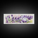 Lavender Wall Art, Ready To Hang Canvas Print, Panoramic Art, Floral Arrangement Wall Decor