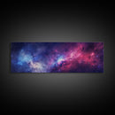The Cosmic Balance, Framed Canvas Print Wall Art, Space Art, Galaxy Print, Turquoise and Pink Starry Night Sky