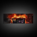 A Bigger Dumpster Fire, Panoramic Canvas Print, Framed Wall Art, Wall Decor, Graffiti Art