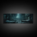 An Abandoned Insane Asylum, Canvas Print Framed Halloween Art, Spooky Decor Panoramic Halloween Art, Halloween Wall Art, Halloween Art Print